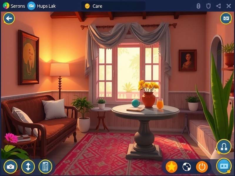 Serene Cottage Stylist game screenshot showing a beautifully decorated Indian cottage